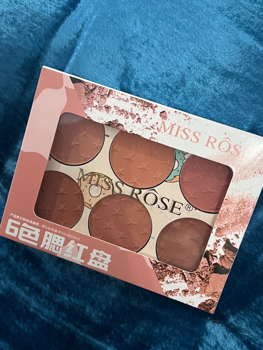 Miss Rose 6-Color Blush Palette in Warm Rose and Peach